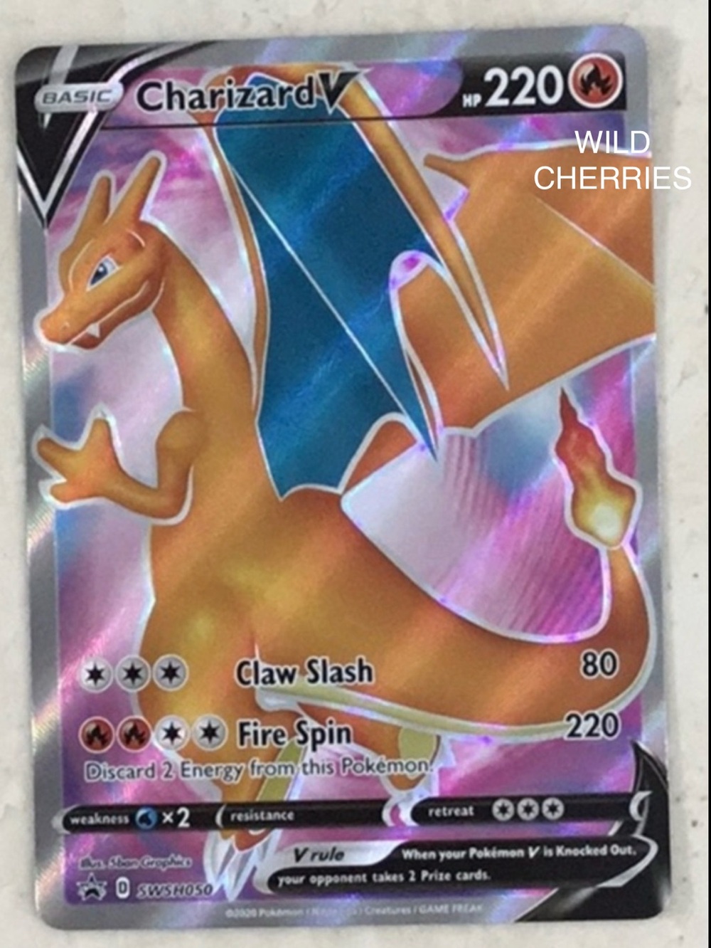 Pokemon Charizard V Black Star Promo Card SWSH050 2020 Holo Champions Path SWSH